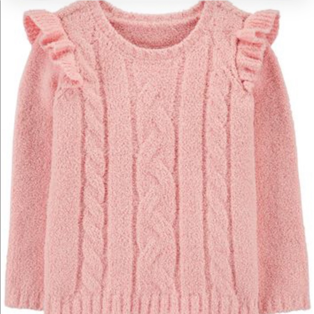 NWT Carters Light Pink Fuzzy Sweater. Size 18M